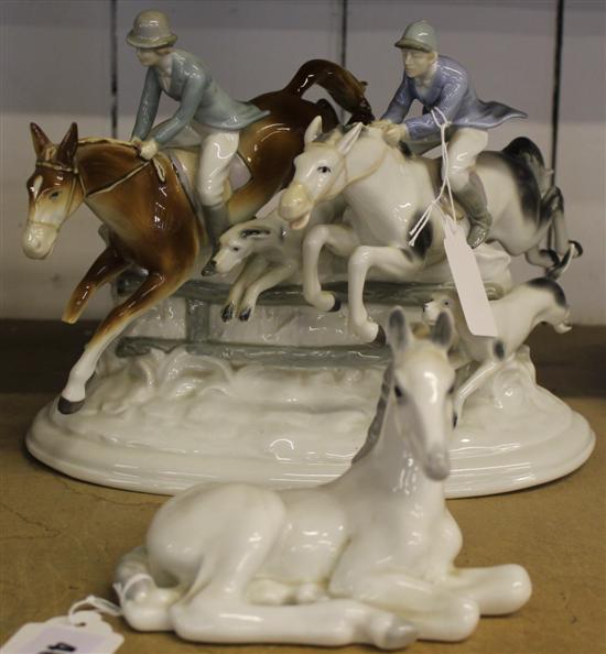 Ceramic hunting group & Russian foal